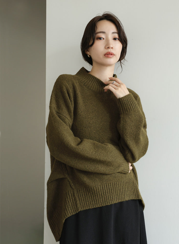 【Et】Petit High Neck Cocoon Silhouette Knit
