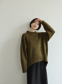 【Et】Petit High Neck Cocoon Silhouette Knit