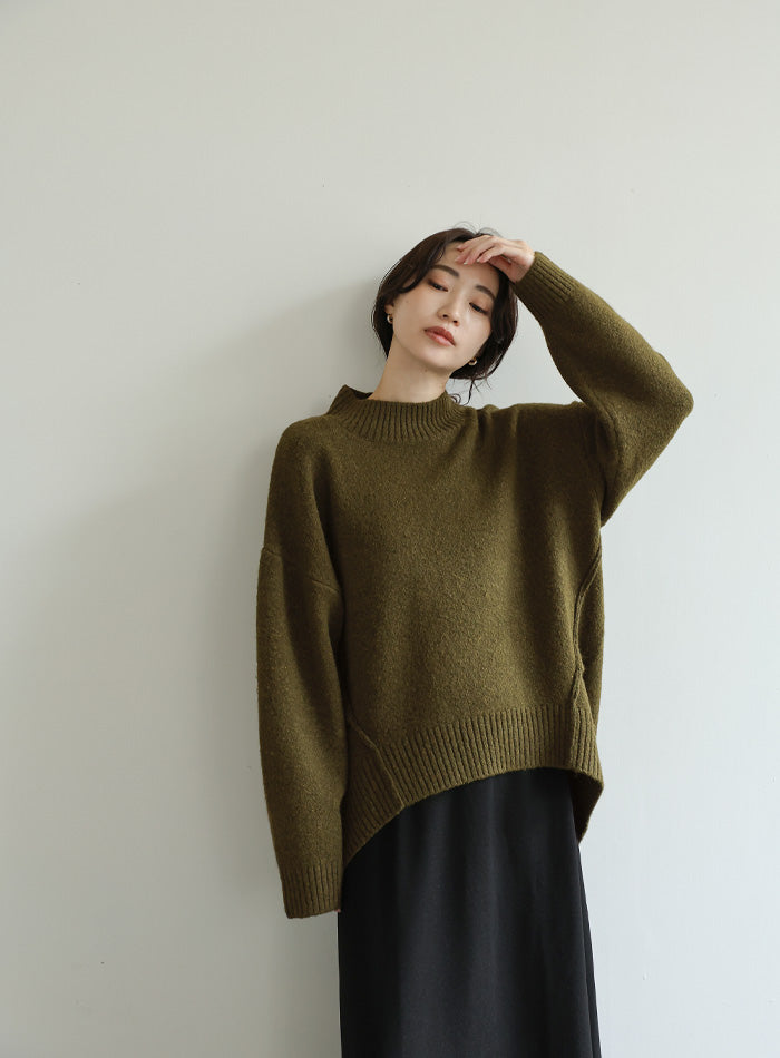 【Et】Petit High Neck Cocoon Silhouette Knit