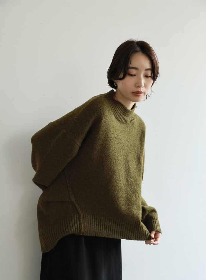 【Et】Petit High Neck Cocoon Silhouette Knit