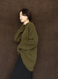 【Et】Petit High Neck Cocoon Silhouette Knit