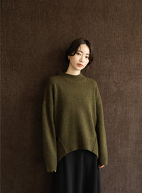 【Et】Petit High Neck Cocoon Silhouette Knit