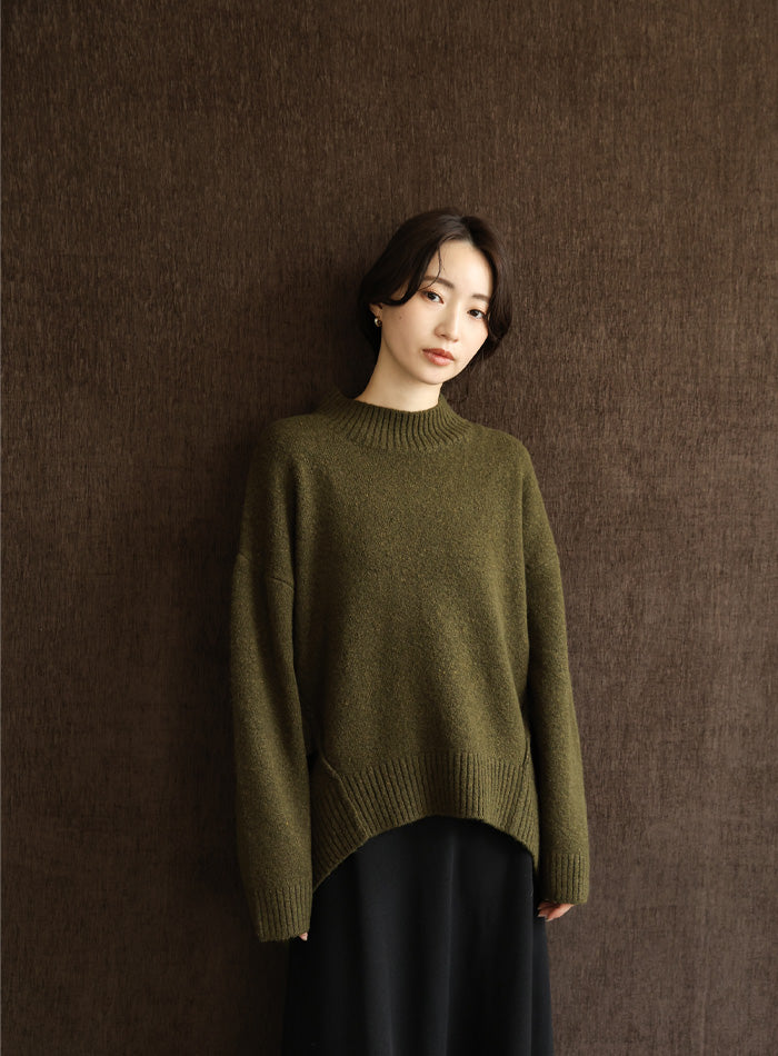 【Et】Petit High Neck Cocoon Silhouette Knit