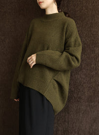 【Et】Petit High Neck Cocoon Silhouette Knit