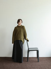【Et】Petit High Neck Cocoon Silhouette Knit