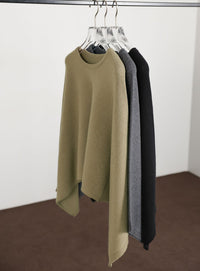 【Et】Dolman Sleeve Short Rib Knit