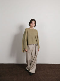 【Et】Dolman Sleeve Short Rib Knit