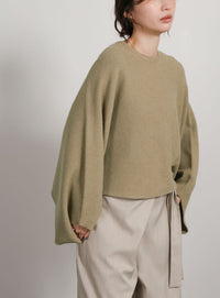 【Et】Dolman Sleeve Short Rib Knit