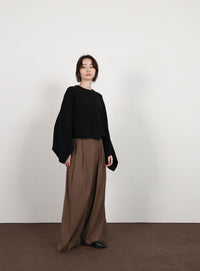 【Et】Dolman Sleeve Short Rib Knit