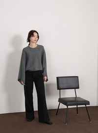 【Et】Dolman Sleeve Short Rib Knit