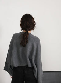 【Et】Dolman Sleeve Short Rib Knit