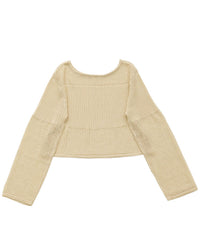 【Et】Linen like Sheer Mesh Knit