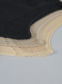 【Et】Linen like Sheer Mesh Knit