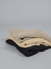 【Et】Linen like Sheer Mesh Knit