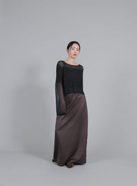 【Et】Linen like Sheer Mesh Knit