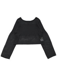 【Et】Linen like Sheer Mesh Knit