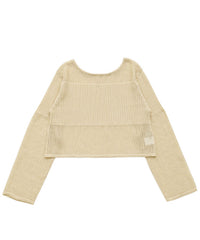 【Et】Linen like Sheer Mesh Knit
