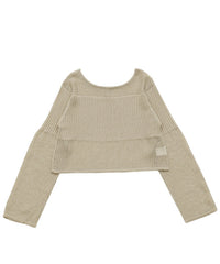 【Et】Linen like Sheer Mesh Knit