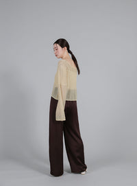 【Et】Linen like Sheer Mesh Knit