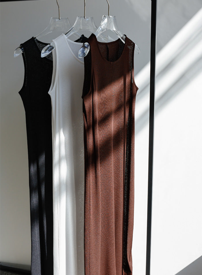 【Et】シアーカットソーノースリーブワンピース【SALE】