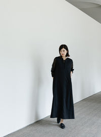 【Et】キーネックロングワンピース