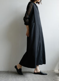 【Et】キーネックロングワンピース