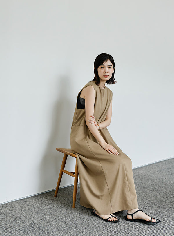 【Et】キーネックロングワンピース【SALE】