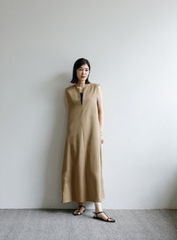 【Et】キーネックロングワンピース