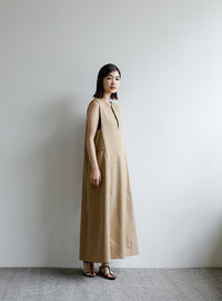 【Et】キーネックロングワンピース
