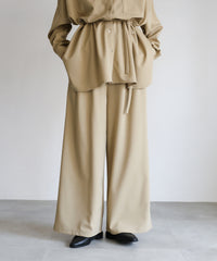【Et】Cut-out Georgette Blouse Pants Set
