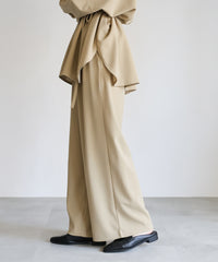 【Et】Cut-out Georgette Blouse Pants Set
