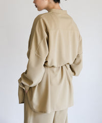 【Et】Cut-out Georgette Blouse Pants Set