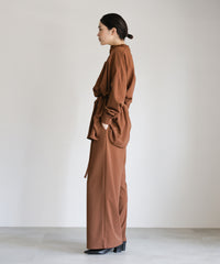 【Et】Cut-out Georgette Blouse Pants Set