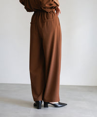 【Et】Cut-out Georgette Blouse Pants Set