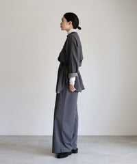 【Et】Cut-out Georgette Blouse Pants Set