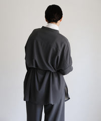 【Et】Cut-out Georgette Blouse Pants Set