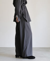 【Et】Cut-out Georgette Blouse Pants Set
