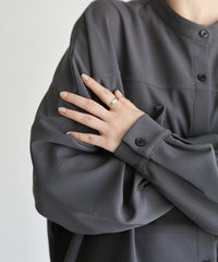 【Et】Cut-out Georgette Blouse Pants Set