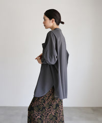 【Et】Cut-out Georgette Blouse Pants Set