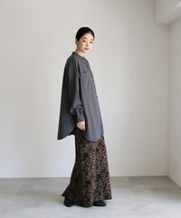 【Et】Cut-out Georgette Blouse Pants Set