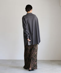 【Et】Cut-out Georgette Blouse Pants Set