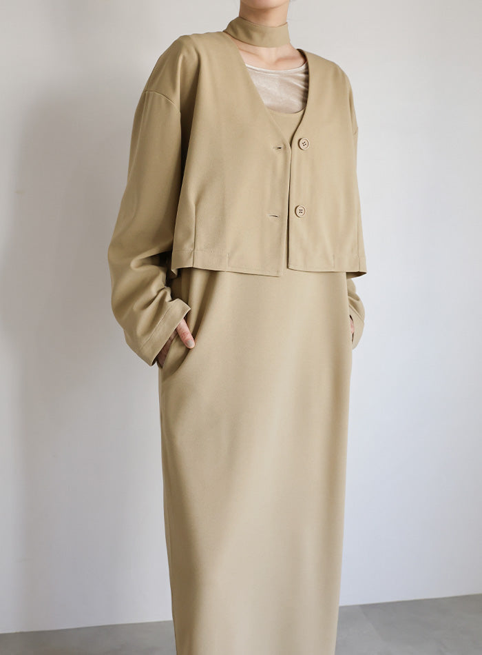 Et】Cut Georgette One-Piece Dress Jacket Set – SELECT MOCA