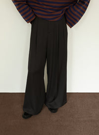 【Et】Two-tuck Wide Pants