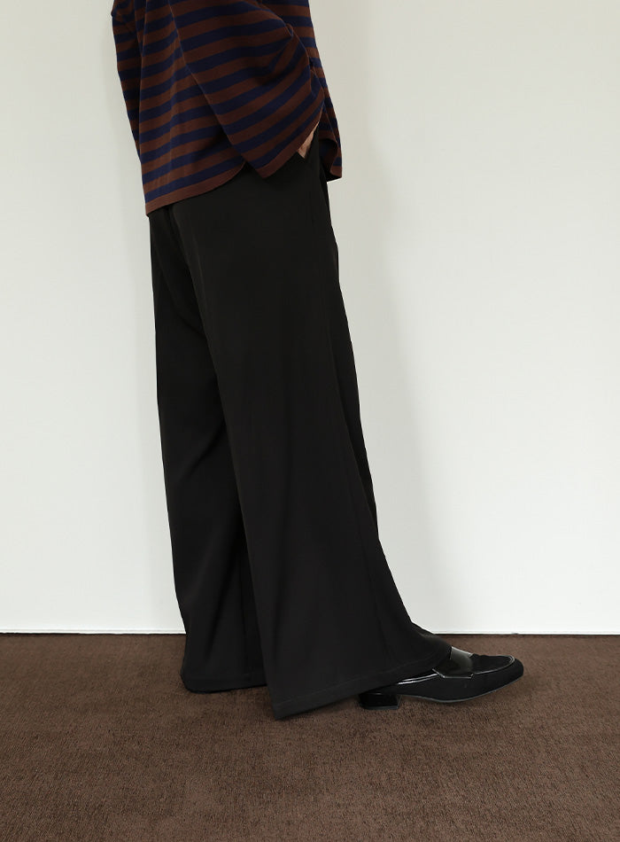 【Et】Two-tuck Wide Pants