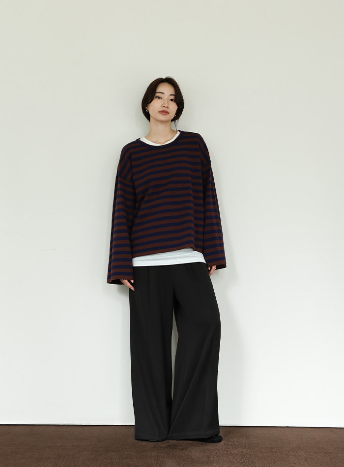 【Et】Two-tuck Wide Pants