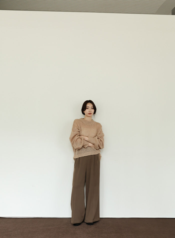 【Et】Two-tuck Wide Pants