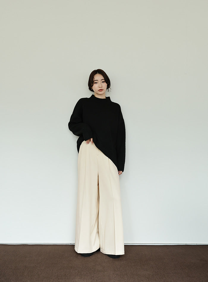 【Et】Two-tuck Wide Pants