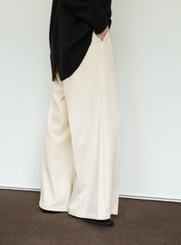 【Et】Two-tuck Wide Pants
