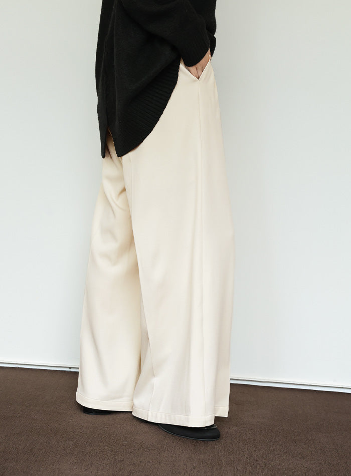 【Et】Two-tuck Wide Pants