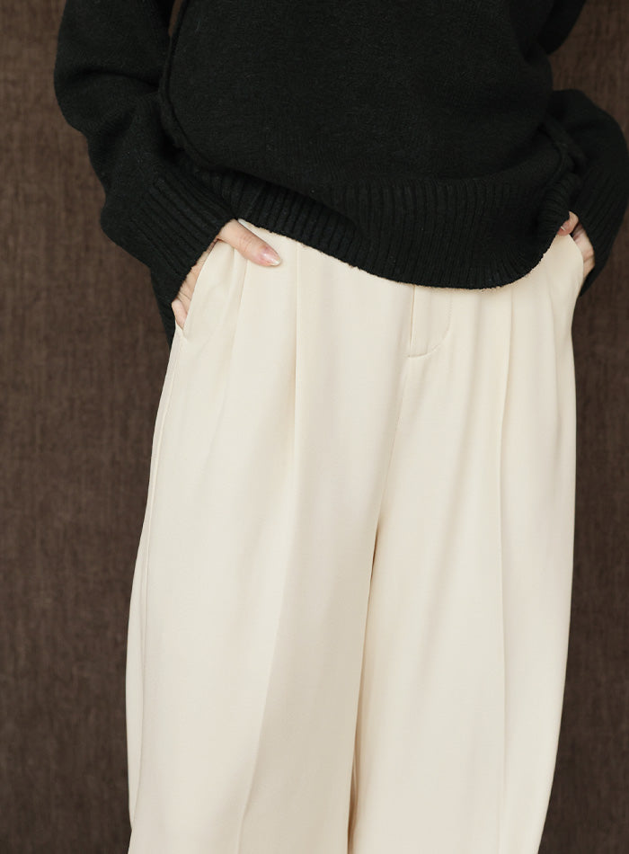 【Et】Two-tuck Wide Pants